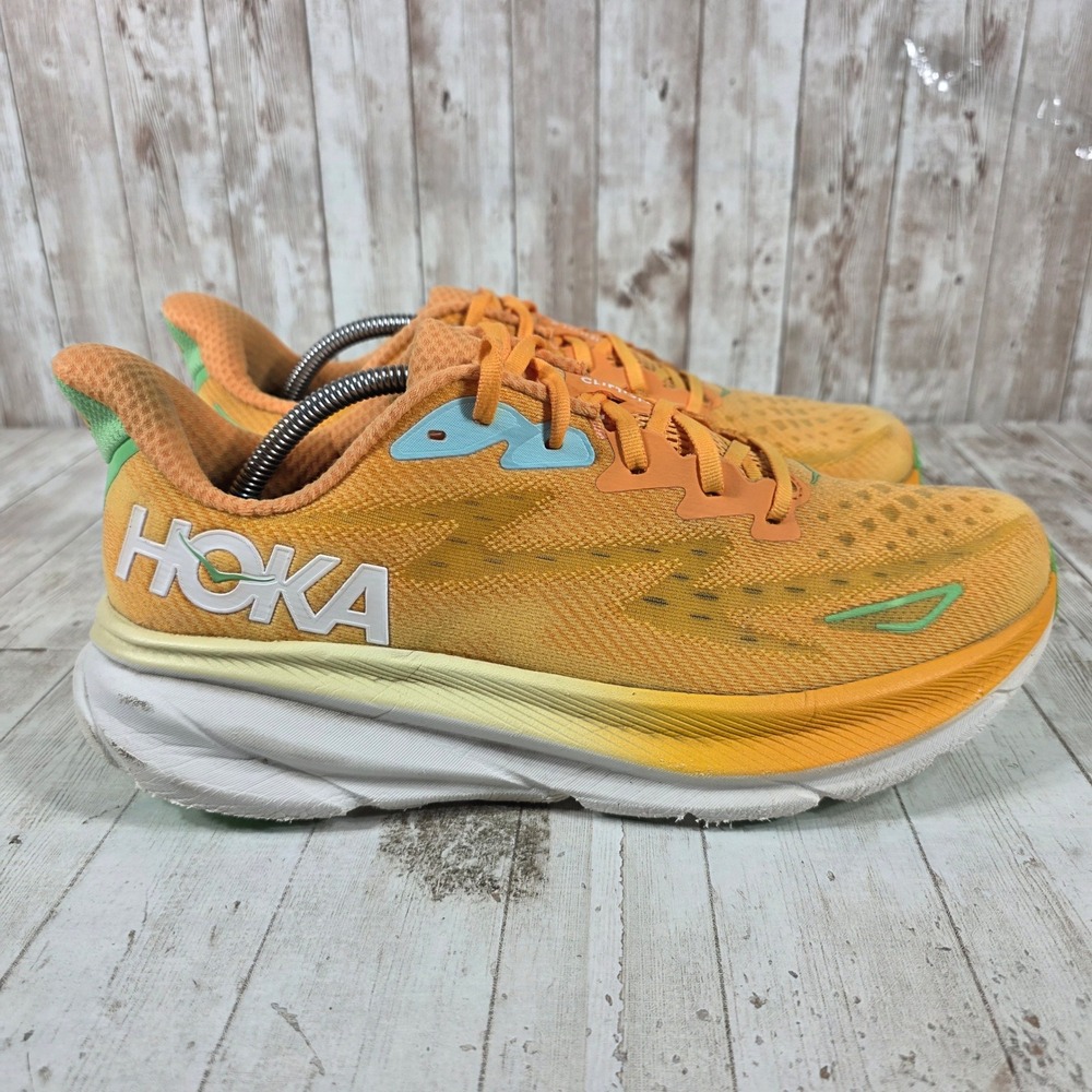Hoka Clifton 9 Mens 11.5 Solar Flare‎ Sunbaked Orange Running Shoes 1127895-SRSH